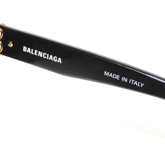 Balenciaga BB0102SA 0102S 001 Black Gold Gray Sunglasses - Picture 4 of 5